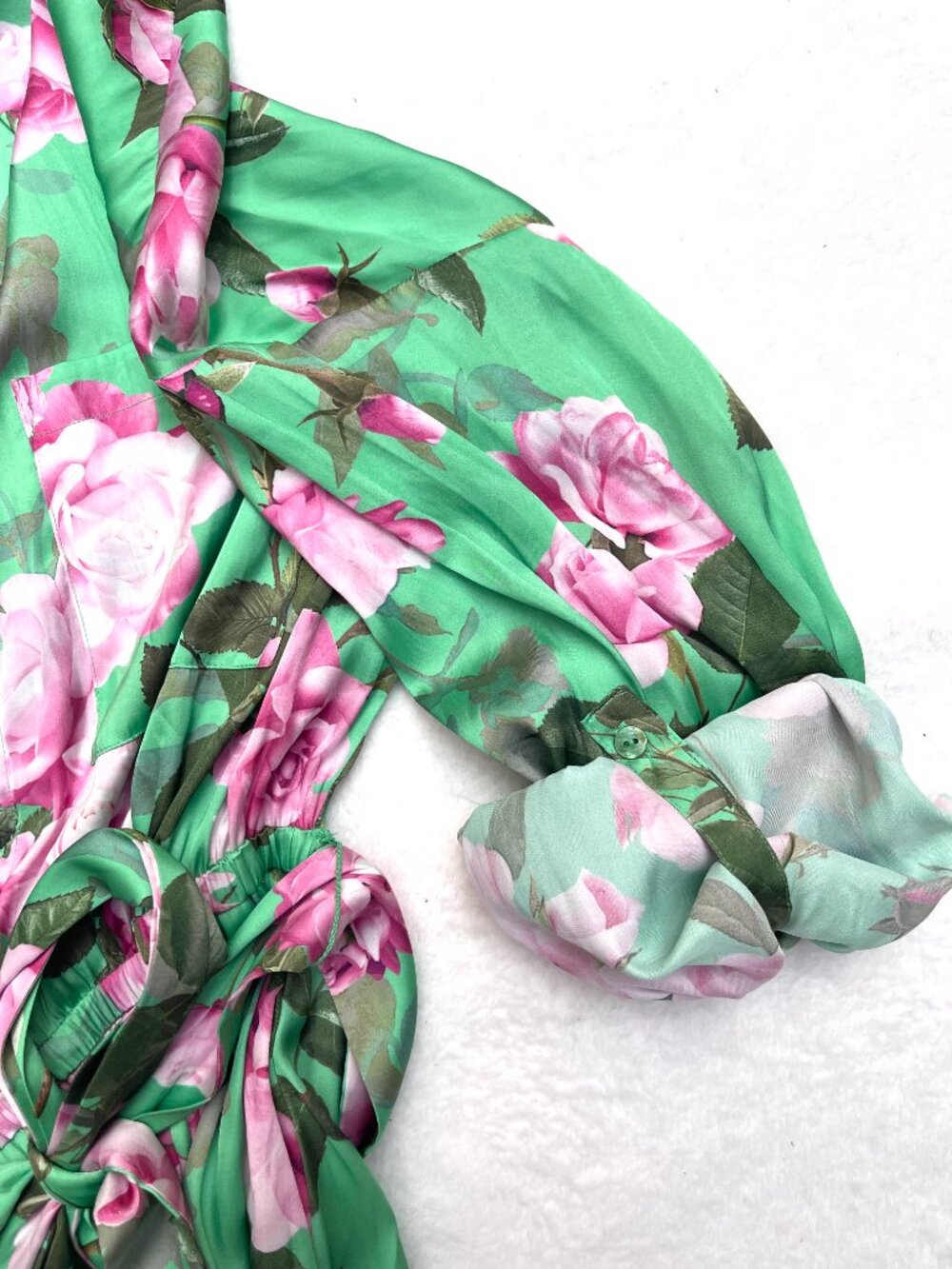 NWT L'Agence Virlen Satin Shirt belted Dress w/pockets S $495 - Picture 7 of 14